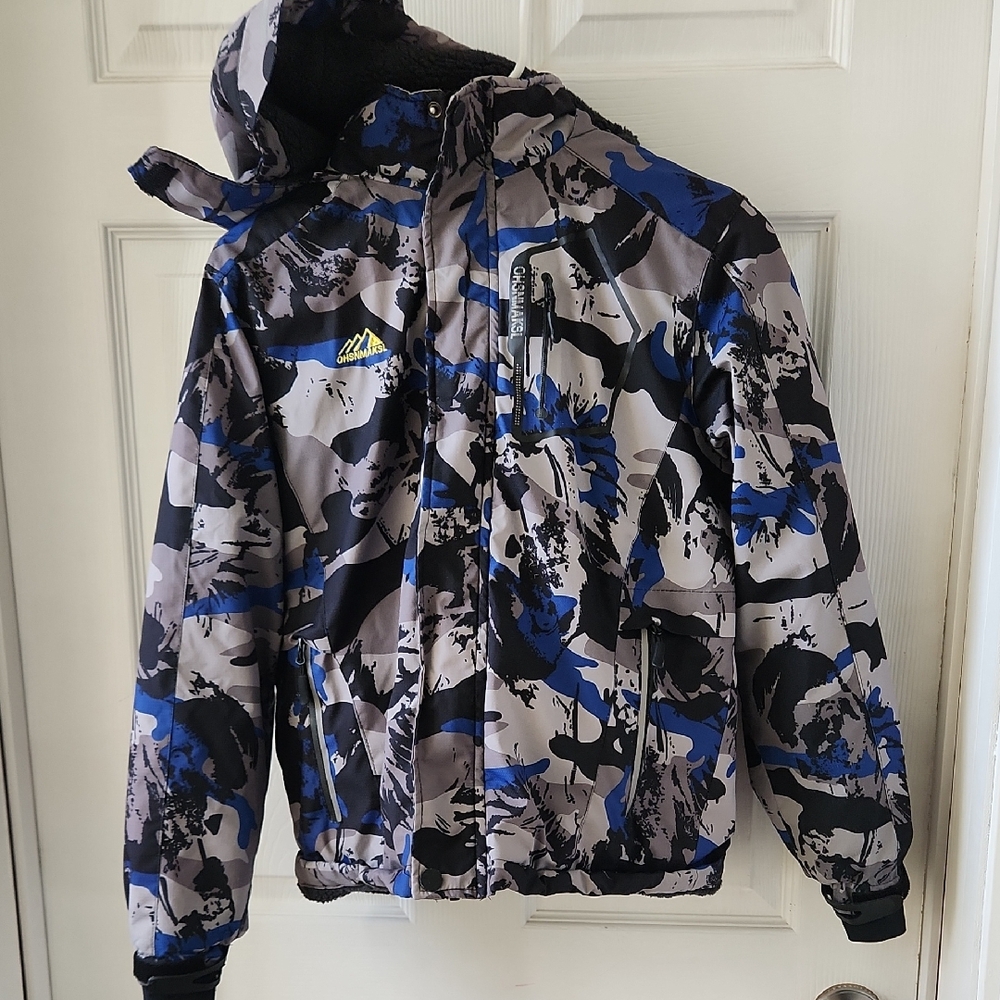Kids Camo Jacket - Blue and Black